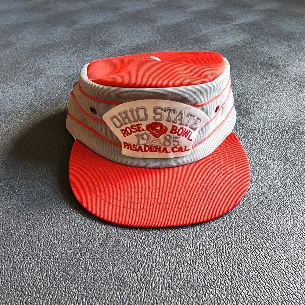 Vintage 1985 Rose Bowl Ohio State Buckeyes Pillbox Adjustable Hat OSFM